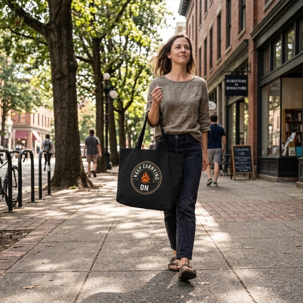 Keep Carrying On Large Organic Cotton Tote